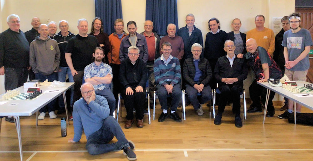 A group photo of chess players competing in the Bremridge Cup